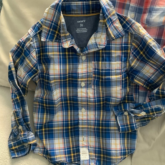 3T boy jeans & plaid shirts button down fall winter spring bundle - Picture 7 of 12